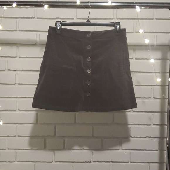 Gray corduroy mini skirt - Picture 2 of 4